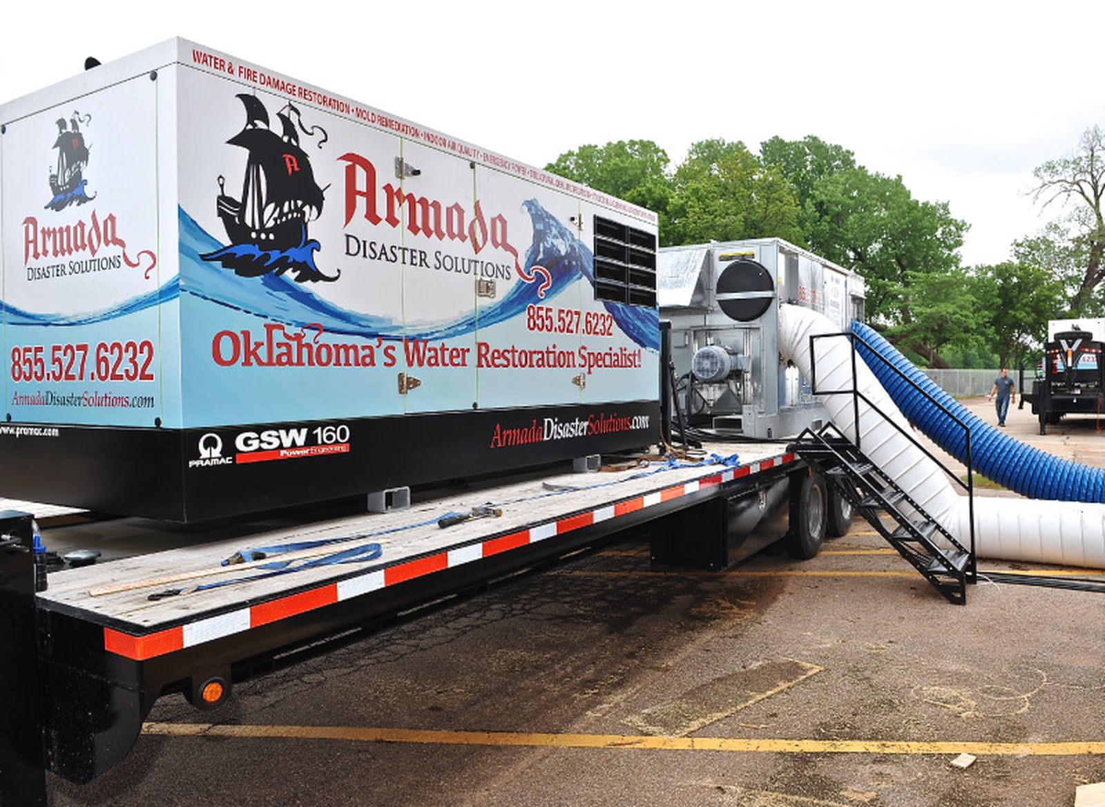 industrial dehumidifier on trailer